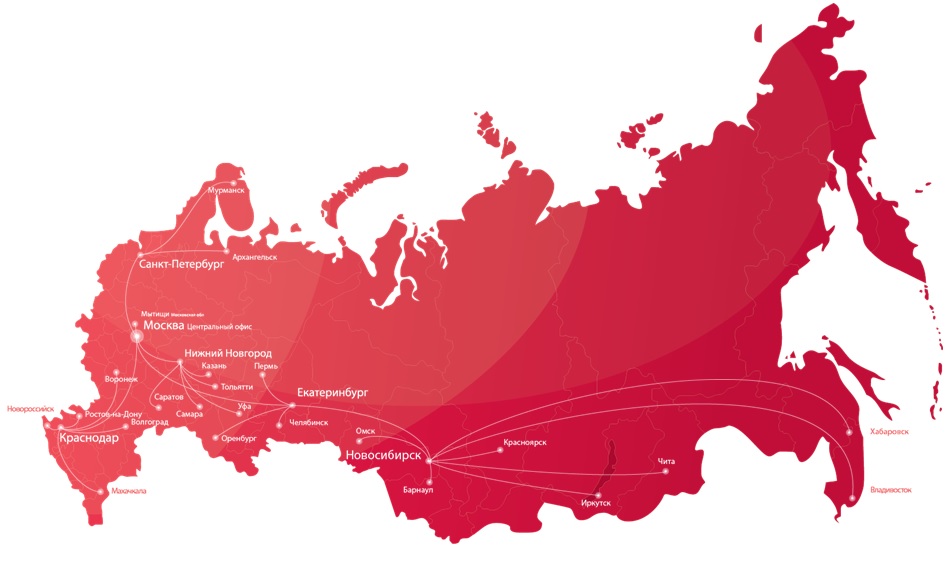 Регионы продаж DAKEN Россия